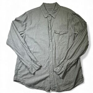 Save Khaki United Long Sleeve Gray  Button Down Cotton Shirt Size XL Made in USA
